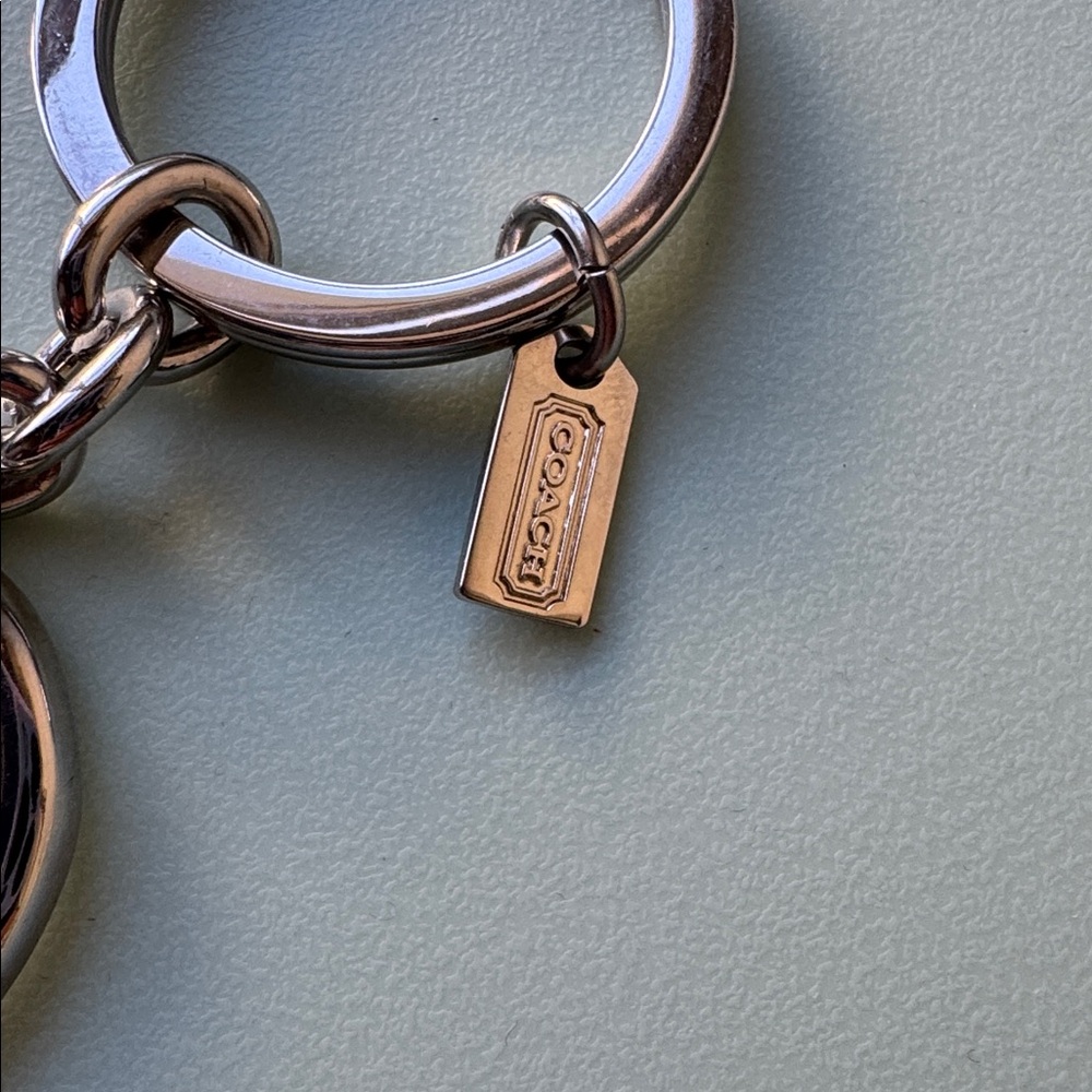 NWOT! Coach Silver Heart Keychain with Pink Jewels - Picture 3 of 6